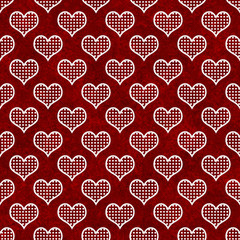 Red and White Polka Dot Hearts Pattern Repeat Background
