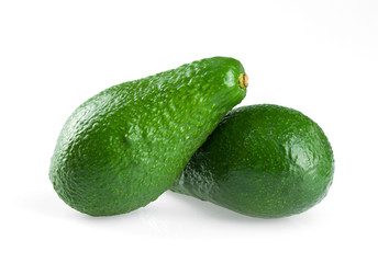 two avokado isolated an white