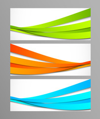 Set of wavy banners