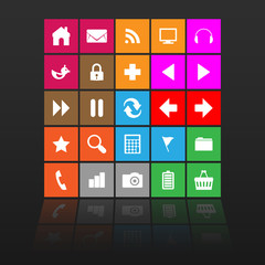 アイコン25セット（カラフルなタイル）