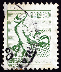 Postage stamp Brazil 1977 Fisherman