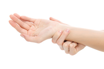 Measuring pulse isolated on white