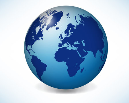 Blue world globe map