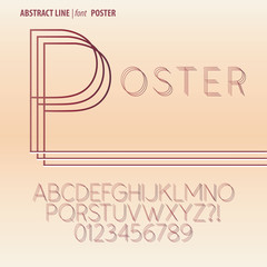 Abstract Line Alphabet and Digit Vector