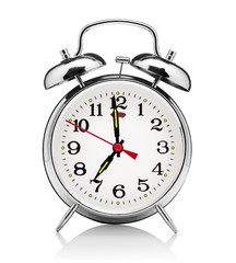 classical alarm clock isolated on white background