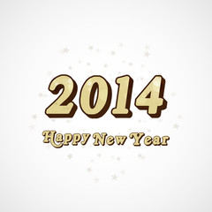 Happy new year 2014 text card vector design
