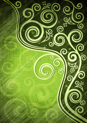 Abstract vintage floral vector illustration.