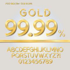 Pure Gold Alphabet and Digit Vector