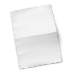 Blank newspaper template on white background.