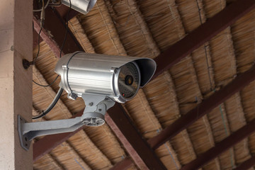 Close-Up shooting of CCTV or security camera