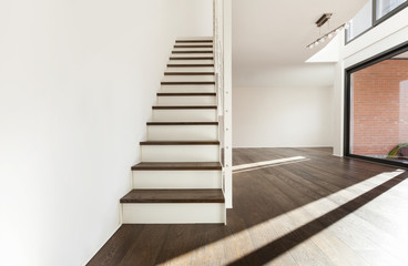 beautiful interior of a new apartment, staircase view