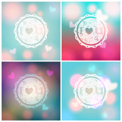 Set of glittering Valentine's Day backgrounds