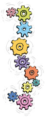 Vector cartoon colorful spinning gears