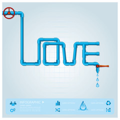 Water Pipe Business Infographic For Valentine Day Design Templat