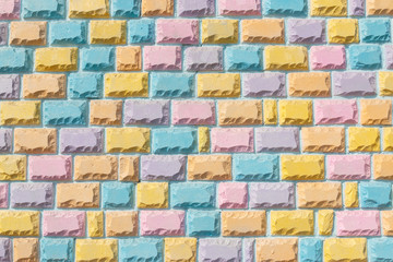 Full color brick wall