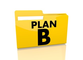 file folder with plan b symbol