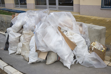 Bags of renovation waste