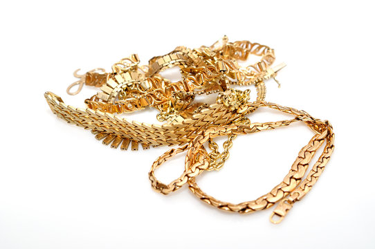 Gold jewelry.