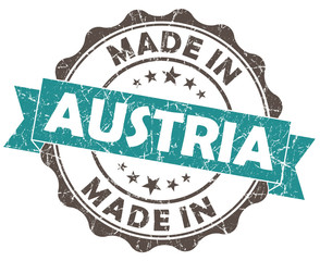made in AUSTRIA turquoise grungy isolated seal