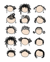 Set of female hairstyles for your design