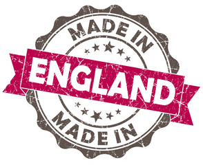 made in ENGLAND pink grunge vintage seal