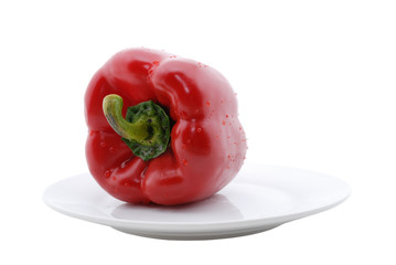 red paprika on white background