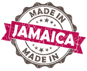 made in JAMAICA pink grunge damaged seal