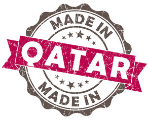 made in QATAR pink grunge seal