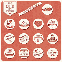 Obraz premium Collection of Valentine s day vintage labels, typographic design