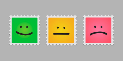 Mail stamp with emoticons