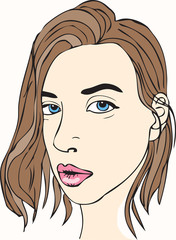 girl with bob haircut in color