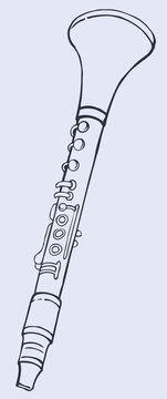 Vector line drawing clarinet