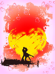 Plakat Saint valentin, les amoureux du bord de mer