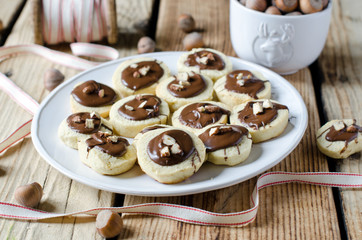 Cookies with chocolate and nuts