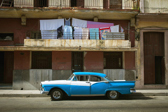 HAVANA, CUBA - JUNE 21: Vintage cars on the streets of Havana, J