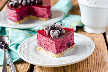 Berry cheesecake on a plate