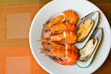 Seafood  with shrimps and mussels