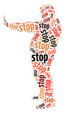 Conceptual words illustration of the word "stop"