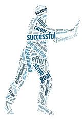 Words illustration of the concept of success and determination