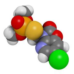 Azamethiphos pesticide molecule. Used in flypaper, ...