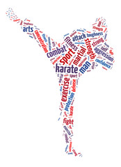 Obraz premium Words illustration of the martial arts fighting