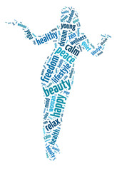 Words illustration of the concept of relaxation and peace