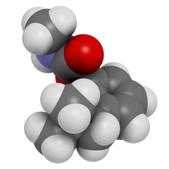 Carbofuran carbamate pesticide molecule.