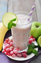 Banana smoothie  with berries