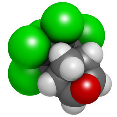 Dieldrin pesticide molecule.