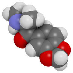 Methylone (bk-MDMA) stimulant molecule.