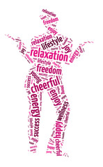 Words illustration of the concept of relaxation and peace