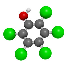 Pentachlorophenol (PCP) pesticide and disinfectant molecule.