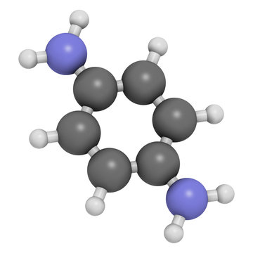 p-Phenylenediamine (PPD) hair dye molecule.