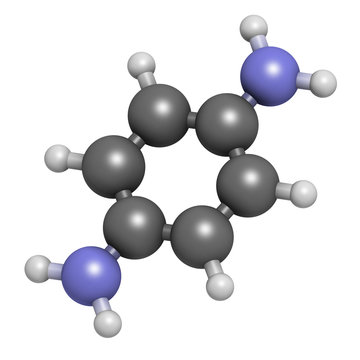 p-Phenylenediamine (PPD) hair dye molecule.
